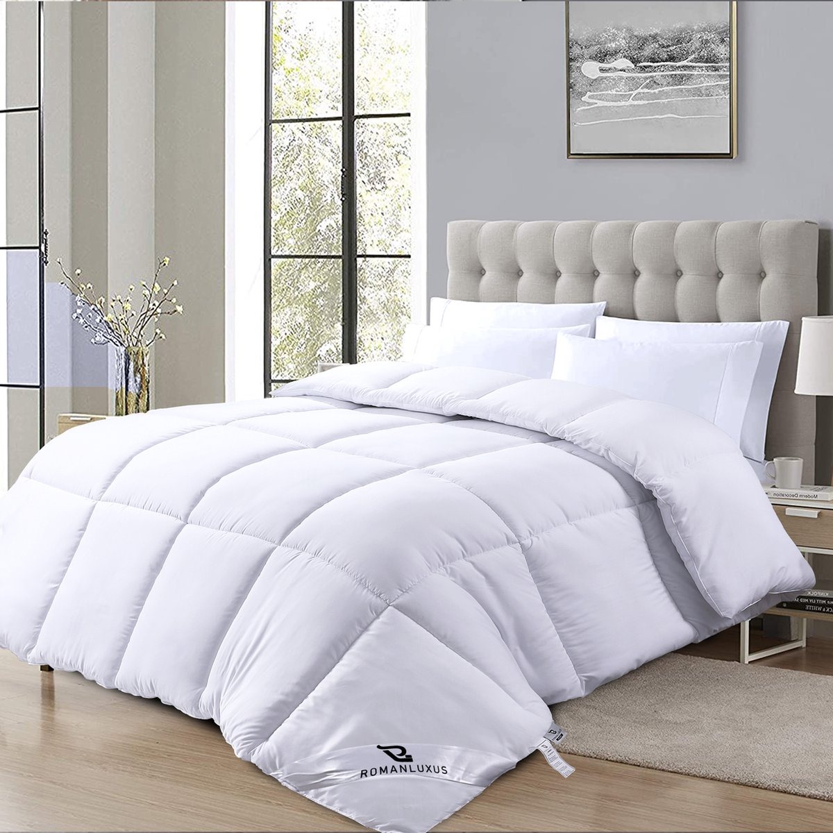 Roman Luxus® 4 Seasons Duvet - Hotel Quality - Silicone Filling - Soft - Anti-Allergy - Washable - 400 GSM (135 x 200 cm)