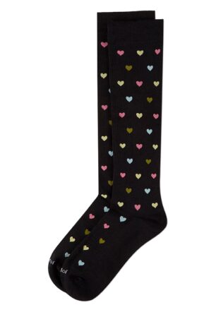 Multicolor Hearts Bamboo Compression Socks